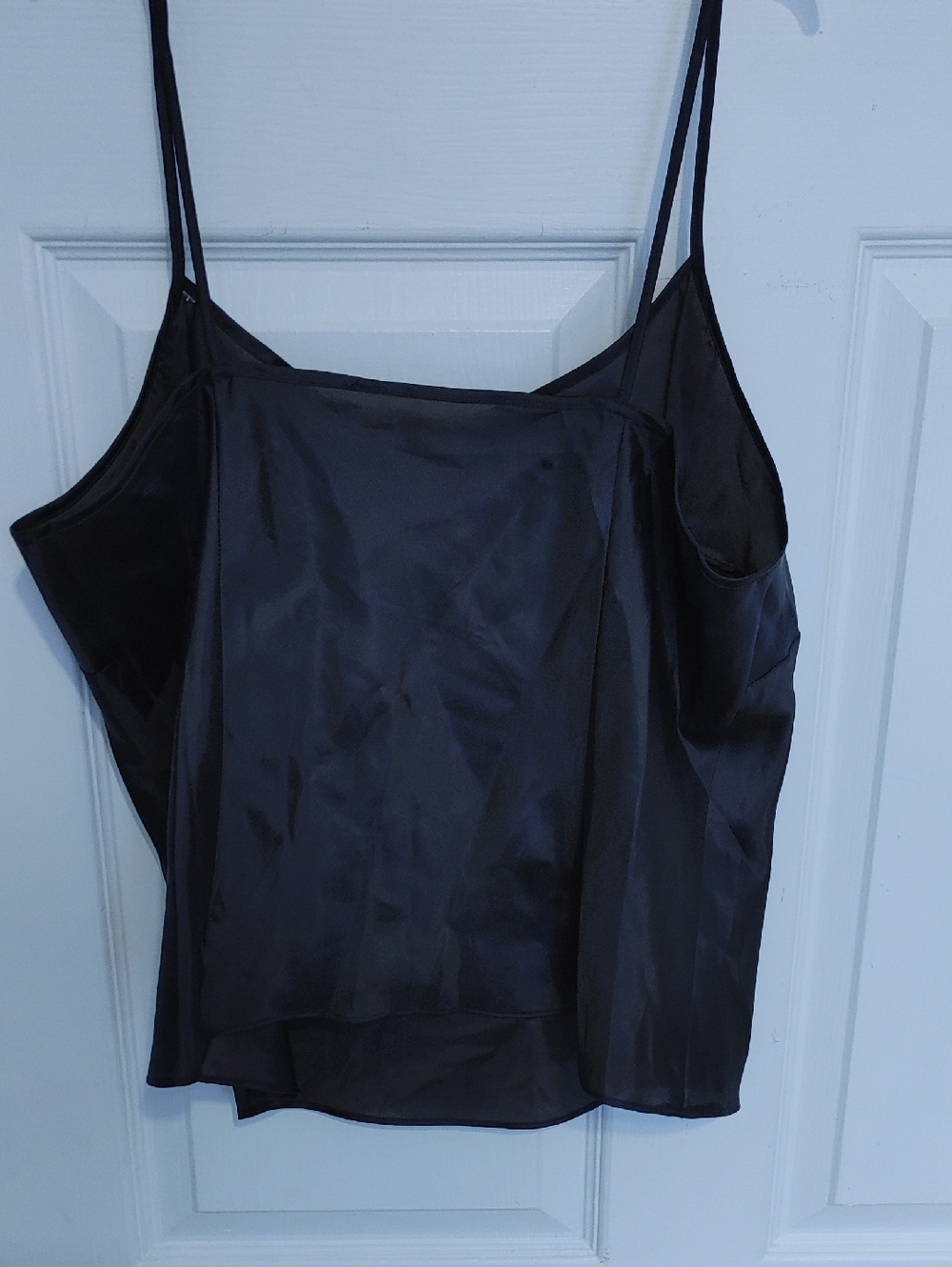 T.J.Maxx Black Satin Square-Neck Camisole with Double Spaghetti Straps